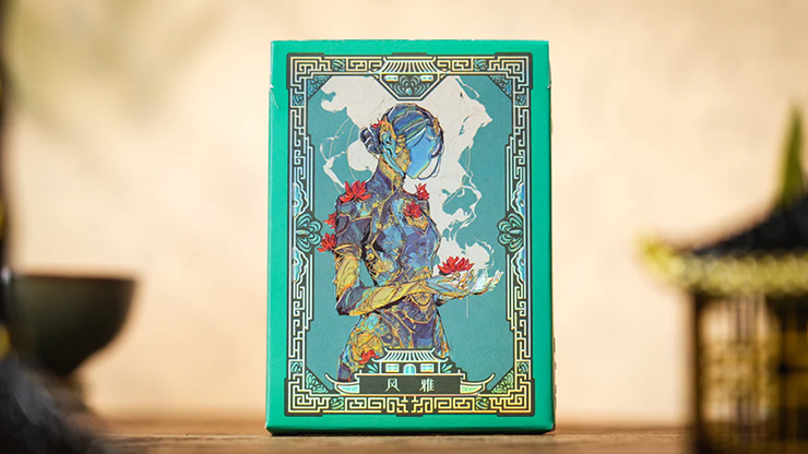 Ancient Relics Culture Playing Card by 52 Muse (Teal)